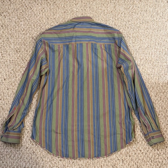 LIKE NEW Robert Graham Men’s Multicolored Flip Cuff Dress Shirt - Picture 2 of 6